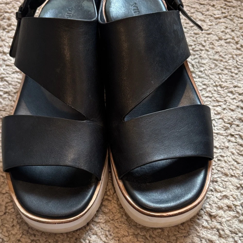 Vince Black and Cream Platform Sandals